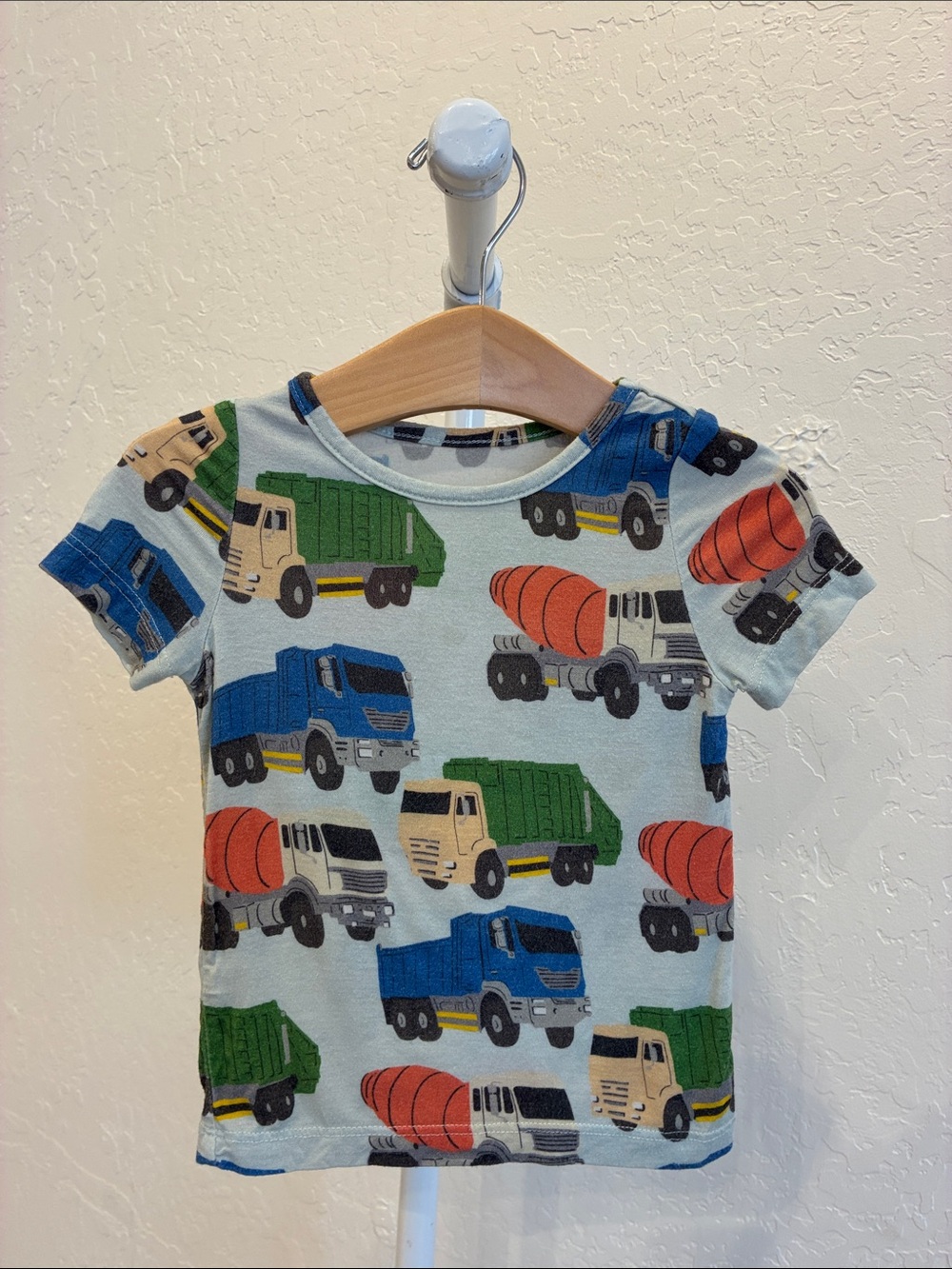 Pink Chicken Light Blue Short Sleeve Tee with Trucks